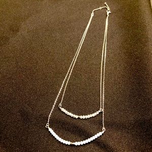 Double strand crystal necklace